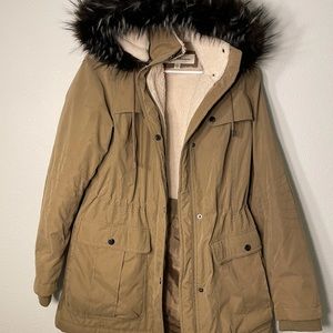 Women's Faux Fur Lined Hooded Parka Jacket